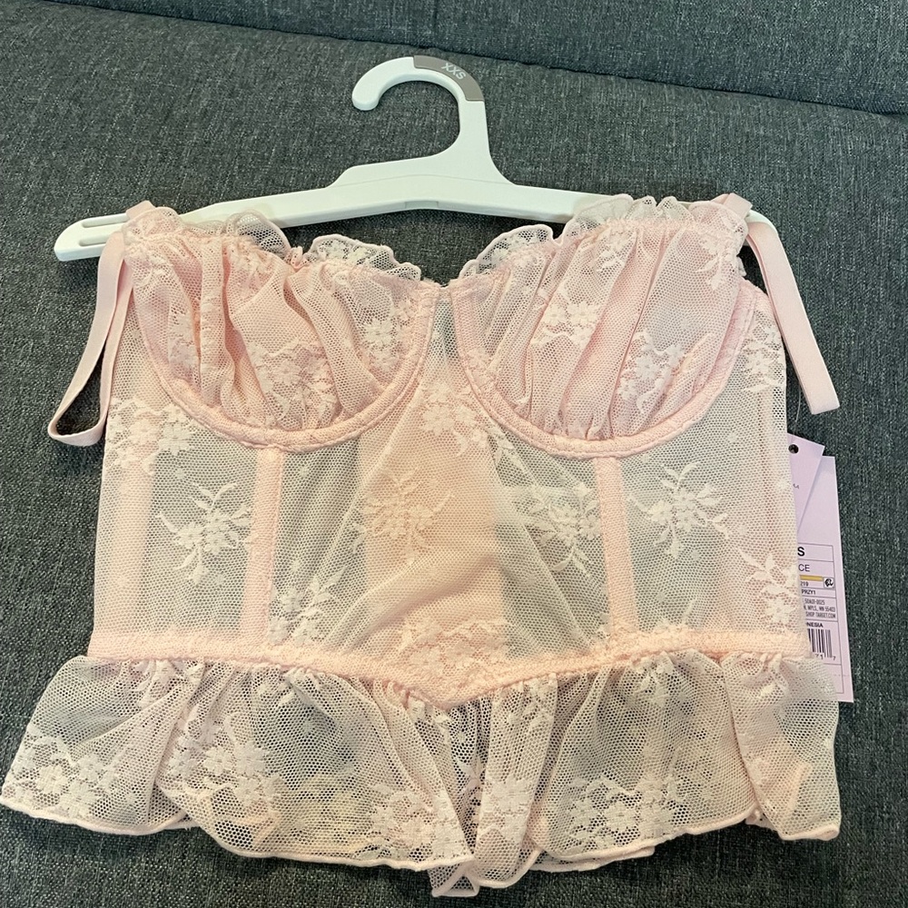 Target Pink Lace Corset Top